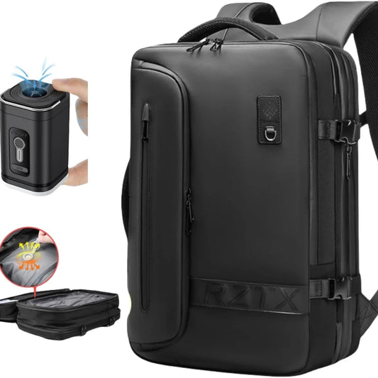 Men and Women Vacuum Backpack 16 Inch Vacuum Seal Business Travel Compression Expandable Airline Approved Backpack with Air Pump